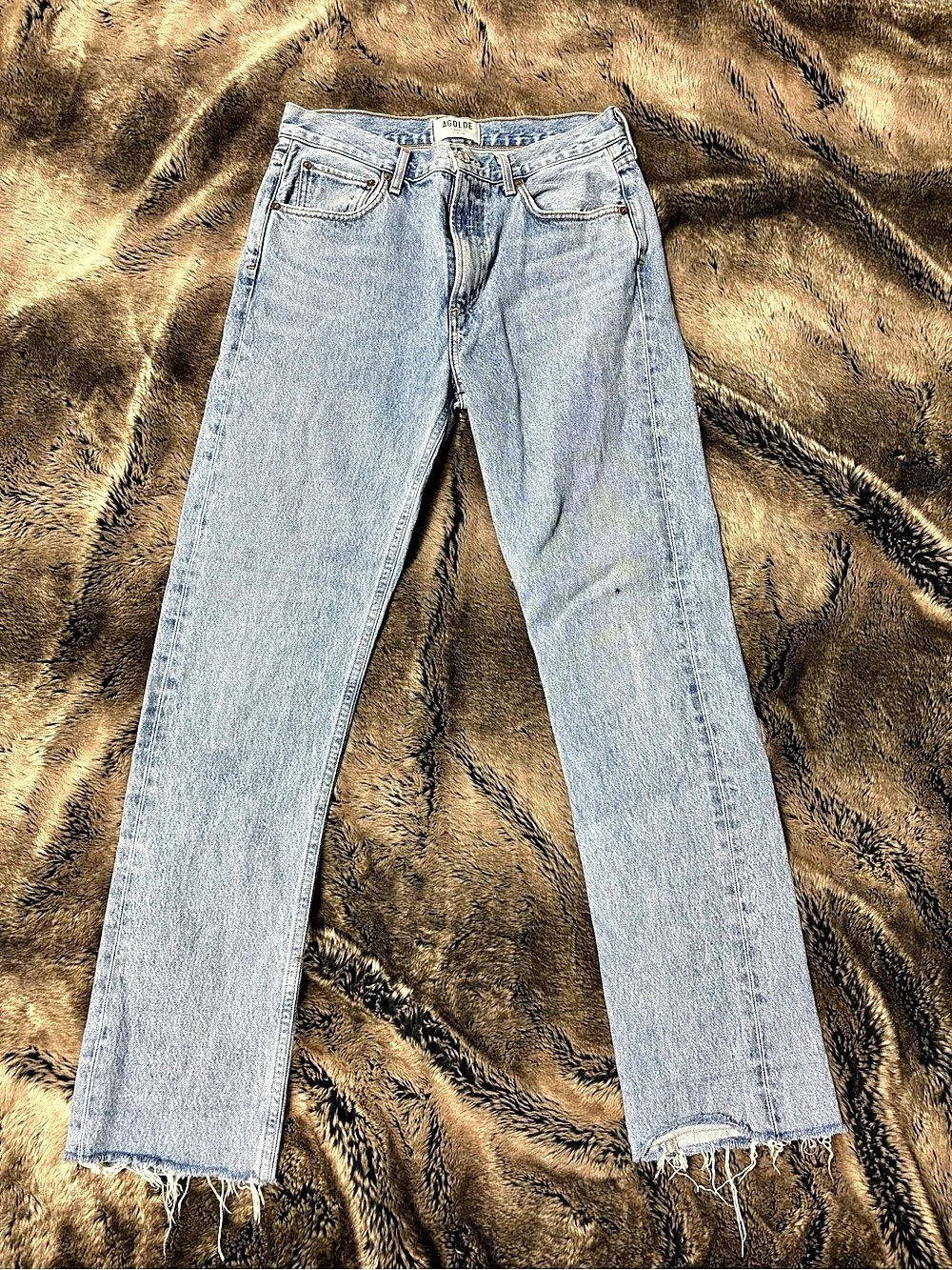 AGOLDE 90's Mid Rise Loose Fit Straight Leg Jeans Straight Leg Jeans Waist 28